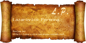 Lazarovics Perenna névjegykártya